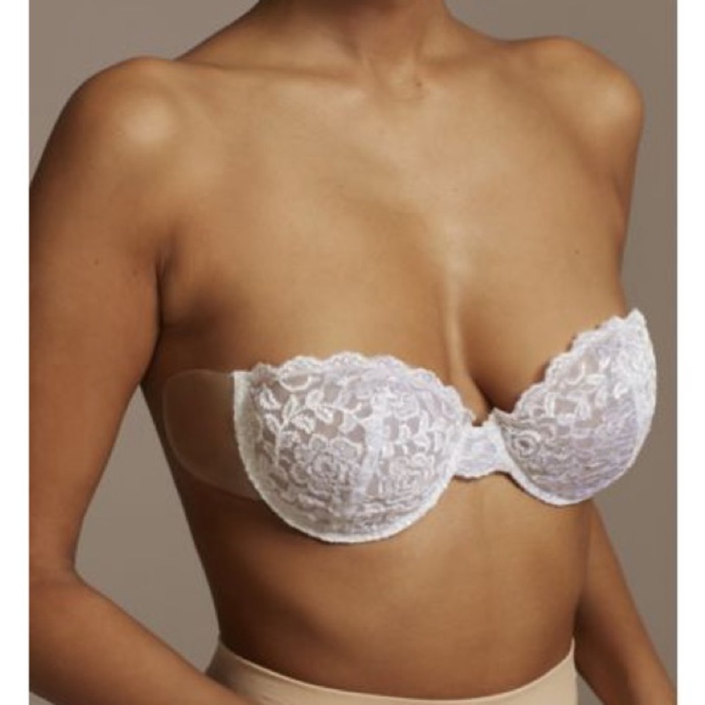 Fashion Forms White Lace Strapless Bra